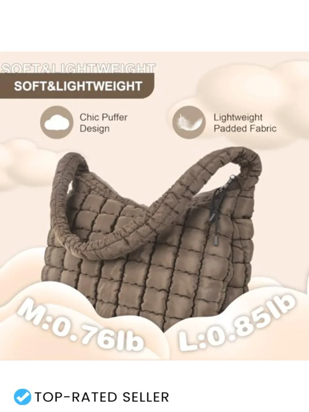 Quilted Puffer Tote Bag Crossbody Shoulder Bag Lightweight Nylon Hobo Bag for